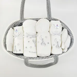 factory sell newborn baby clothing Cotton Layette 8 PCS baby clothes gift set in basket