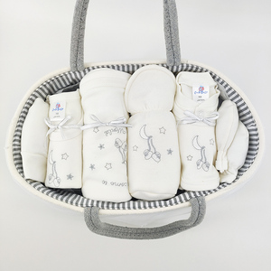 Ropa de algodón para bebé recién nacido, 8 unidades, conjunto de regalo en cesta - Product Image 1