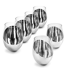 Popular Design Drinking Glass Set of 6 Dinnerware Utensils Metal Glasses <b>Water</b> Server Mug Home Hotel Restaurant Juice Drink - Product Image 1