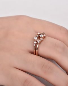 Bagues en or pour filles Bagues en diamant de luxe Nouveau design en or massif Bagues en or avec bague en diamants véritables - Product Image 5