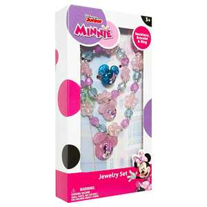 Juego de Joyería de 3 Piezas de Minnie Mouse de Disney para Niñas, Caja de Joyería de Juguete, Collar de Cuentas, Pendientes, Anillo, Regalo y Accesorios para Fiestas, Edades 3+ - Product Image 2