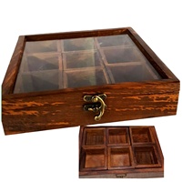 Boîte Masala personnalisée en Offre Spéciale Conteneur à épices en bois fabriqué à la main Dabba avec boîte utilitaire verrouillée à un prix raisonnable