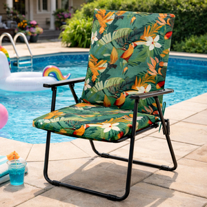 Loft Style 95x50x4cm Garden Chair <b>Cushions</b> Water Repellent Lightweight with Foam Filling and Fastening Straps for Outdoor Use - Product Image 4
