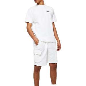 เสื้อยืดแฟชั่นฤดูร้อนสำหรับผู้ชาย2025ใหม่กางเกงขาสั้นชุด2ชิ้นเทรนด์ชุดเทรนนิ่งแขนสั้น - Product Image 5