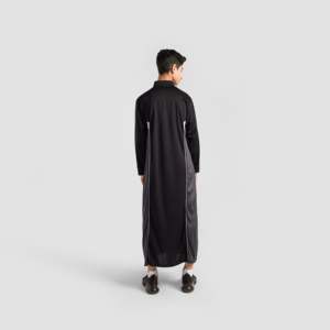 Urban Edge Modest Sportswear Thobe in Black - Product Image 2