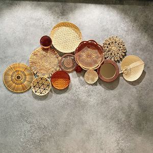 Décorations murales tissées en rotin et bambou de Style chinois 2023 - Product Image 1