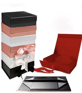 Vente en gros de 10 pièces/lot de boîtes en papier rigides pliables de luxe personnalisées avec logo, boîtes cadeaux magnétiques pliables pour l'emballage de vêtements - Product Image 2