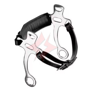 Mèche Hackamore de couleur noire sur mesure avec joues en acier inoxydable Culotte hollandaise Gag Mèche argentée allemande - Product Image 1