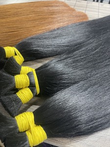 Big Wholesale Bulk Hair Extensions <b>Silky</b> Straight Unprocessed Virgin Hairs Natural Black Color Genius Weft - Product Image 5