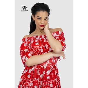 Magnifique robe décontractée d'été pour femmes Long Maxi Off-Shoulder Floral Print Everyday Casual Style-MD299 - Product Image 1
