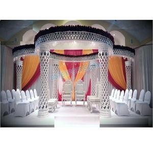 Elegante Decoración de Mandap para Bodas en Toronto, Mandap de Pilares Jali con Aspecto Clásico, Mandap de Pilares Jali Blanco Indio para Bodas en EE. UU. - Product Image 1