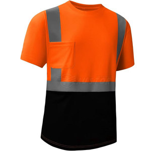 T-shirt de sécurité réfléchissant à manches courtes, dernière conception d'usine, haute visibilité, vêtements de travail de sécurité, coton certifié EN - Product Image 2