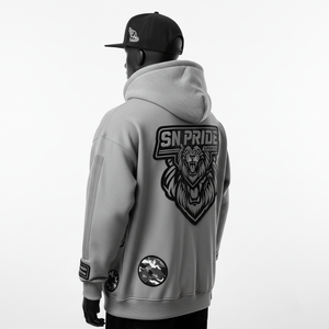 Sweat à capuche pour homme de qualité supérieure, coupe classique, poids lourd, streetwear d'hiver, coton écologique, polaire, patchs en PVC, basiques - Product Image 5