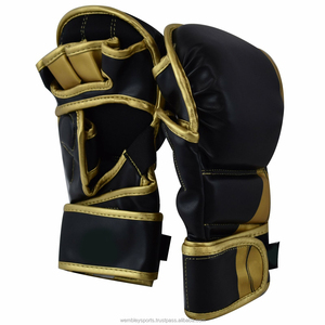 ถุงมือ MMA หนังคุณภาพสูง - เป็นมิตรกับสิ่งแวดล้อมและระบายอากาศได้ดี พร้อมสายรัดแบบ Hook and Loop สำหรับการฝึกซ้อม ซ้อมต่อยมวยไทย คิกบ็อกซิ่ง และการฝึกซ้อมแบบ Grappling - Product Image 2