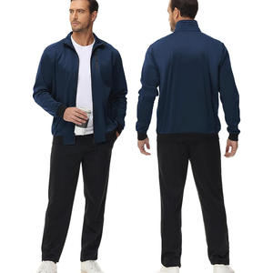 "Chándal con cremallera completa para hombre, conjunto de 2 piezas, chaqueta y pantalones atléticos con estampado sólido, chándal de entrenamiento de invierno, directo de fábrica al por mayor" - Product Image 6
