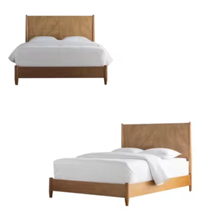 Lit en bois Cadre de lit de couleur bois naturel Conceptions simples modernes Taille personnalisable Lit solide et durable - Product Image 5