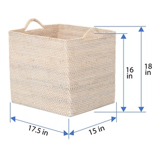 <b>Square</b> Rattan <b>Basket</b> with slightly protruding handles Handmade Storage <b>Basket</b> Wholesale eco-friendly Made in Viet Nam - Product Image 5