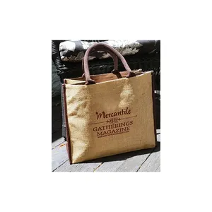 Bolsa de diseño de yute ecológica Premium hecha a mano por proveedores de bolsas de yute para la sostenibilidad Bolsas de compras Premium de moda - Product Image 1