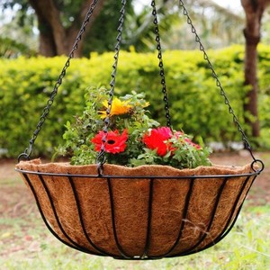 Cesta circular grande de fibra de coco para plantas, maceta redonda para plantas grandes, coir, cáscara de coco, para exteriores - Product Image 4