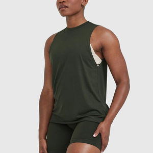 Débardeur d'entraînement sans manches Muscle Fit pour hommes avec logo personnalisé bon marché d'usine Débardeur uni 100% coton pour hommes - Product Image 1