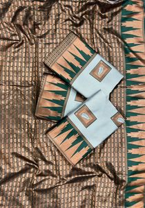 ชุดเดรสผ้าไหมสไตล์ปากีสถานสำหรับผู้ใหญ่ผ้าแจ็คการ์ด pallu หรูหราสวยงามออกแบบล่าสุด - Product Image 5