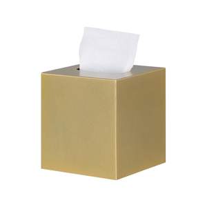 Porte-papier de soie créatif simple en laiton fini or pour la maison et le bureau décor de table boîte à mouchoirs carrée - Product Image 5