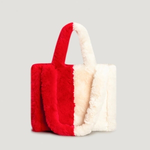 Luxury Women <strong>Fashion</strong> Large Warm Winter Sac Fluffy Soft Plush Shopper Handbags Fur Tote Bags - Product Image 4