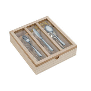 Ensembles de couverts personnalisés, cuillère et fourchette en bois, vaisselle jetable en gros, ensemble de couverts à manche en bois - Product Image 1
