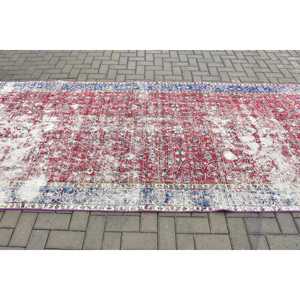 Turkish <b>Runner</b> Rug, 4.8x12.6 ft Vintage Rug, <b>Red</b> Wool Rug - Product Image 3
