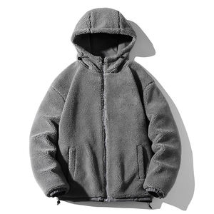 Wholesale Bulk Premium Quality custom Made Clothing Plain <b>Sherpa</b> Berber Fleece <b>Hoodie</b> Winter Polyester Cotton Material - Product Image 2