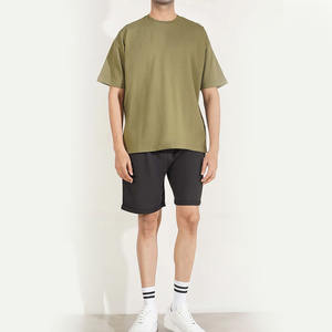 Camisetas de Gran Tamaño para Hombre, Transpirables, Color Verde Oliva, de Poliéster y Algodón, de Fábrica, a la Moda, Venta al por Mayor con MOQ Bajo - Product Image 3