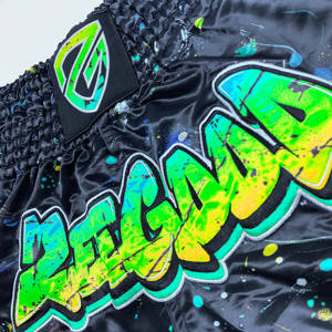 กางเกงขาสั้นเล่นยิมของผู้ชายสำหรับฝึกซ้อมศิลปะการต่อสู้แบบกำหนดเองเอวยางยืดพิมพ์ลายวัสดุผ้าใบแบบเรียบง่าย - Product Image 5