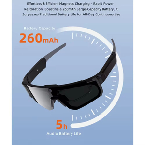 Gafas Inteligentes V06 1080p con Cámara Dual, Altavoz, Asistente de IA Deportivo, Control Táctil y Carga Magnética - Product Image 2