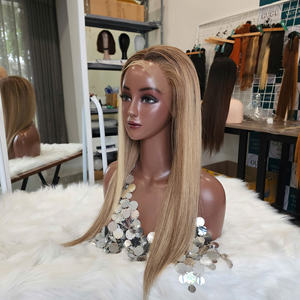 Super pelucas de la mejor calidad, extensiones de cabello humano vietnamita crudo marrón resaltado recto, pelucas de cabello humano Premium - Product Image 4