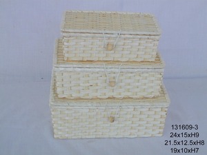 Cesta de almacenamiento de bambú rectangular Natural 100% del principal exportador, organizador de cocina para el hogar, venta al por mayor de Vietnam - Product Image 3