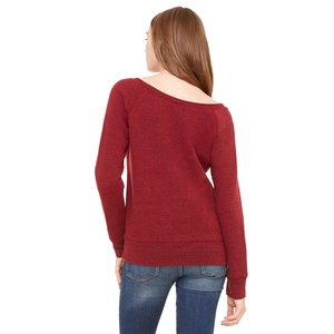 Bella Canvas Suéter de cuello ancho CARDINAL TRIBLEND 50% Poly, 37.5% algodón peinado ringspun 12.5% rayón Mujer SUDADERA DE CUELLO ANCHO - Product Image 3