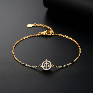 Pulsera personalizada árabe de acero inoxidable chapado en oro a granel - Product Image 3