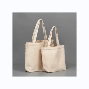 Shopping luxury canvas tote bag with zipper pockets plain cute hand made canvas bags