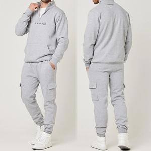 ชุดเซ็ตเสื้อสเวตเชิ้ตและกางเกงขายาวผู้ชายสำหรับฤดูหนาว PERFECT INDUSTRY ผลิตจากผ้าฝ้ายฟลีซ 100% ระบายอากาศได้ดี สไตล์ลำลอง ชุดแทรคสูท 2 ชิ้น พร้อมโลโก้สั่งทำด้านหน้า - Product Image 4