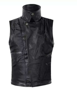 Chaleco de cuero negro para mujer Chaqueta sin mangas ajustada con estilo para damas Suministro de fábrica de calidad premium - Product Image 5