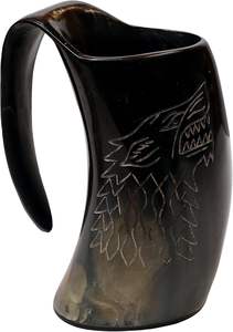 Jarra de Cuerno para Beber con Diseño de Lobo Tallado, Estilo Vikingo, Juego de Tronos, Casa Stark, Ecológica, para Cerveza, Vino, Hidromiel y Cerveza de Heno - Product Image 4