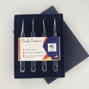 Pinzas para Pestañas de Acero Inoxidable Somofy Enterprises con Agarre Suave, Diseño de Base de Mariposa, 10 mm de Longitud, Puntas de Precisión Duraderas - Product Image 1