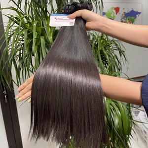 Vente en gros Thanh an Cheveux vietnamiens Remy vierges à 100% pour tissage, double trame, 100g, mèches de perruque ultra-lisses, sans extensions - Product Image 6