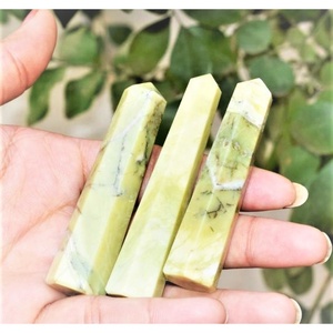 Serpentina-piedras naturales de 6 caras, puntos de torre de Obeliks, artesanía de cristal Feng Sui Reiki, rocas de Jade, mineral - Product Image 1