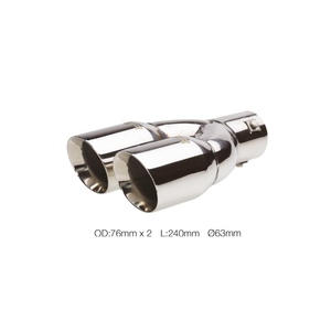 Terminale rotondo diametro 63mm a doppia inclinazione in acciaio inox - Product Image 1
