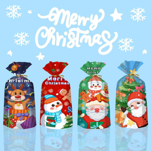 100 Pcs/Set Biodegradable Cellophane Treat Bags (<strong>4</strong> Patterns) with BOPP/PE/<strong>CPP</strong>/OPP Materials for Photo Frames &amp; Christmas Candies - Product Image 6