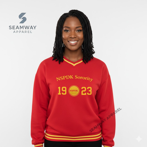 Sweat-shirt décontracté en coton pour femme NSPDK Sorority, pull à col rond, style universitaire, surdimensionné, brodé, coupe moderne - Product Image 5