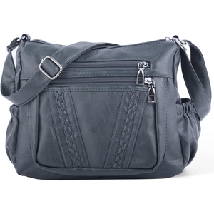 Sac à bandoulière multi-poches en cuir PU pour femmes, style tendance de rue, sac à main léger - Product Image 5