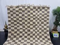 Anpassbarer marok kanis cher Woll-Berber-Teppich Hand gewebtes geometrisches Beni Ourain-Muster mit hohem Stapel für Teppiche und Sets im Bodenbereich