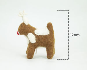 12cm Fabriqué À La Main Feutre De Noël Rudolph Ornements Suspendus De Noël pour Enfants Décor Suspendu pour Arbre De Noël - Product Image 4